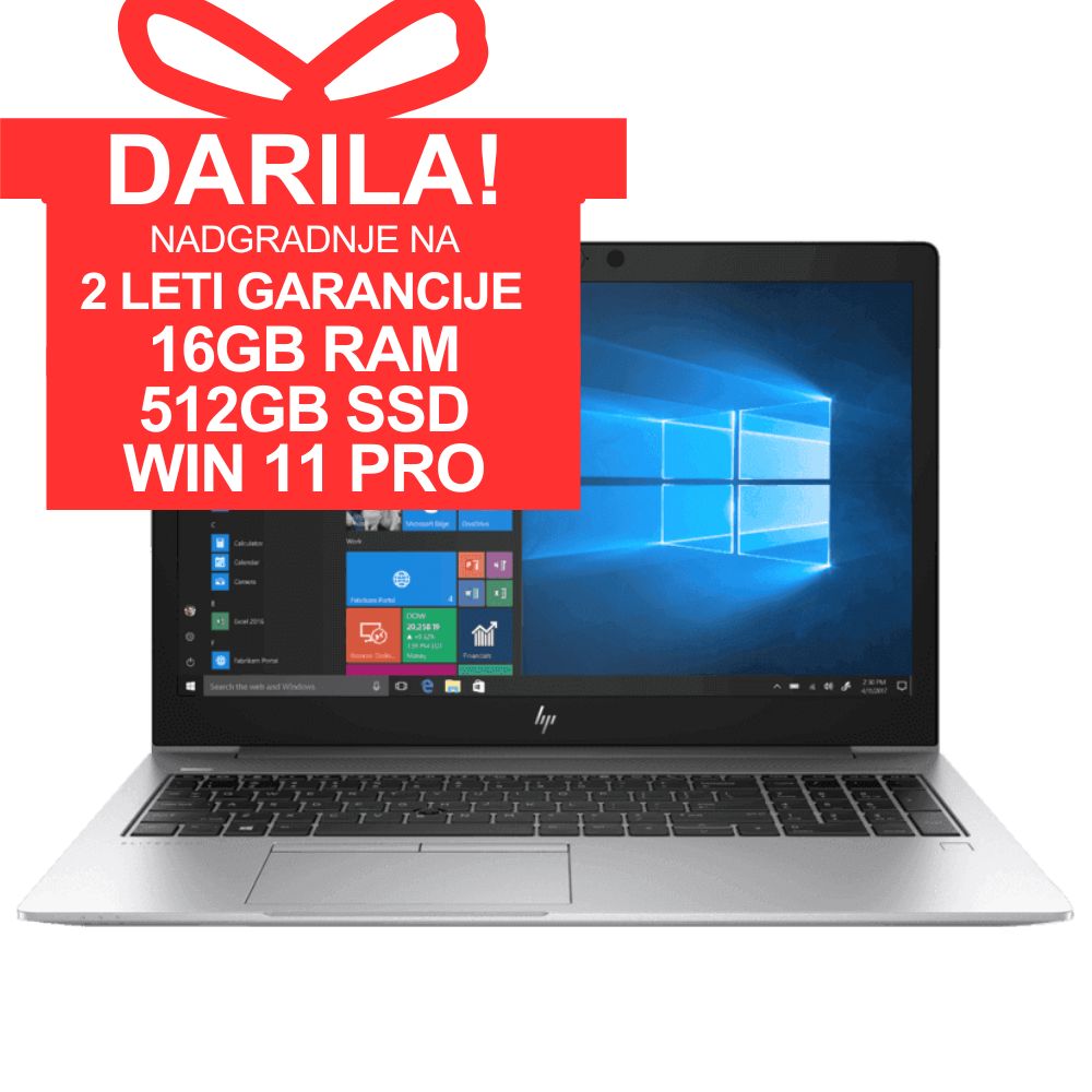 Prenosni računalnik HP Elitebook 850 G6, Intel Core i5 8365U, 1.60 GHz, 8 GB RAM, 256GB SSD, 15.6"FHD (1920 x 1080), Intel UHD Graphics 620, Webcam, Windows, Refurbished