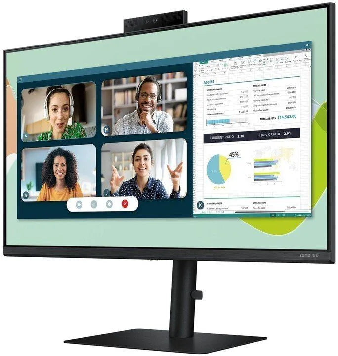 Monitor Samsung S24A400VEU 24″ FHD IPS monitor (kamera, zvočniki, USB hub, HDMI/DP, pivot) – nov