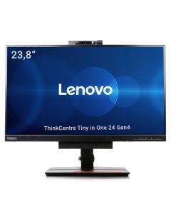 Monitor LENOVO TIO24 GEN 4 24" FHD IPS LED (1920x1080), DP, USB 2.0, USB 3.1, Black, Refurbished